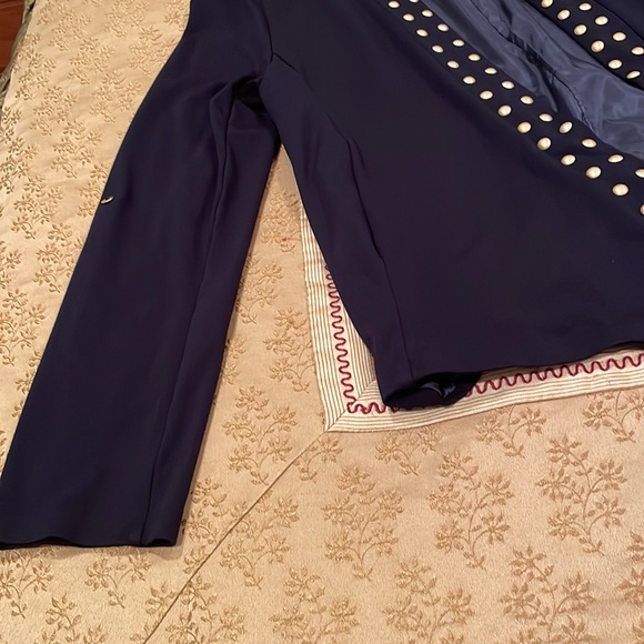 Simply Noelle jacket, navy, gold button trim, rayon blend, S/M - Picture 3 of 8
